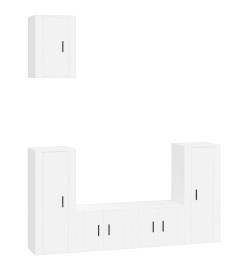 Ensemble de meubles TV 5 pcs Blanc Bois d'ingénierie