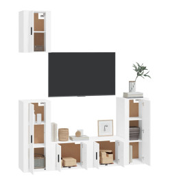 Ensemble de meubles TV 5 pcs Blanc Bois d'ingénierie