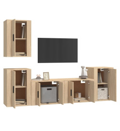 Ensemble de meubles TV 5 pcs Chêne sonoma Bois d'ingénierie