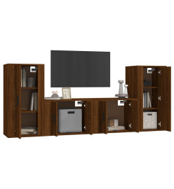 Ensemble de meubles TV 4 pcs Chêne marron Bois d'ingénierie