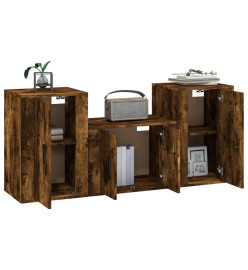 Ensemble de meubles TV 3 pcs Chêne fumé Bois d'ingénierie