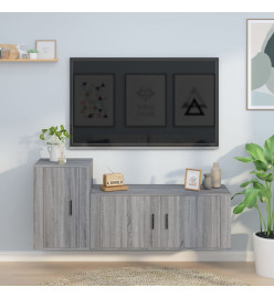 Ensemble de meubles TV 2 pcs Sonoma gris Bois d'ingénierie