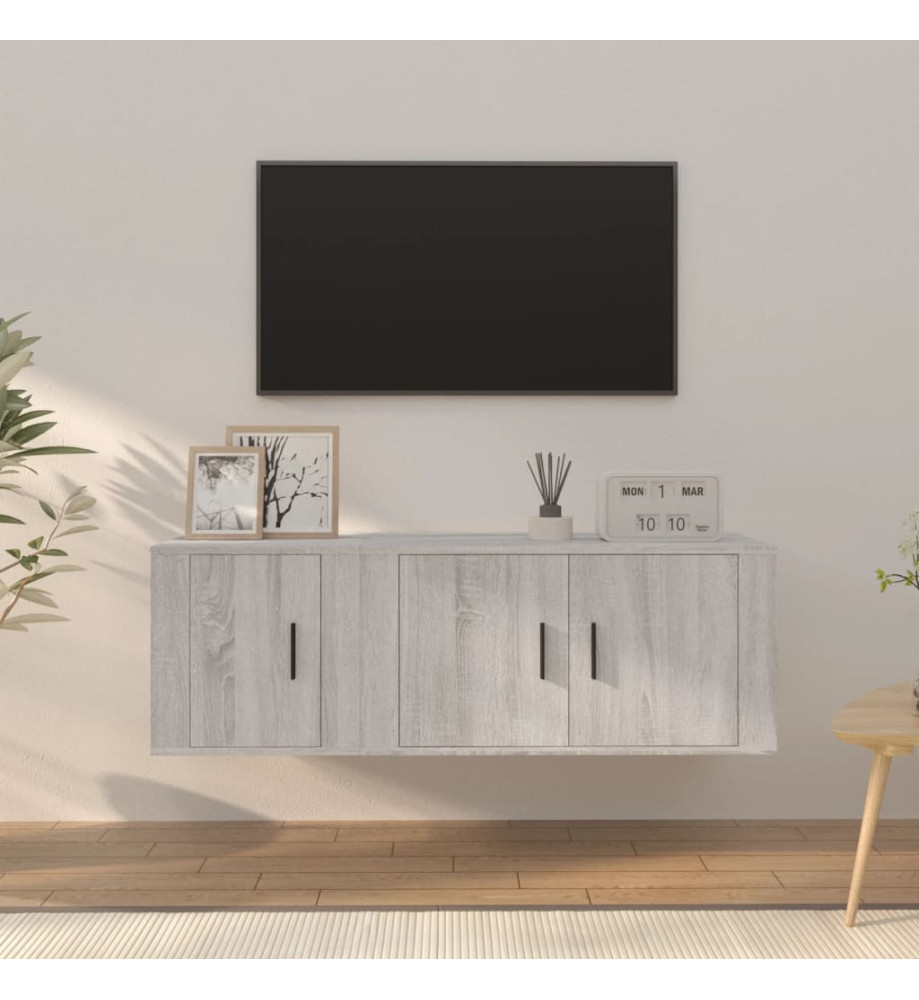 Ensemble de meubles TV 2 pcs Sonoma gris Bois d'ingénierie