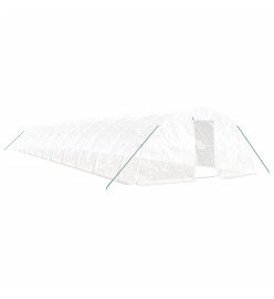 Serre avec cadre en acier blanc 110 m² 22x5x2,3 m