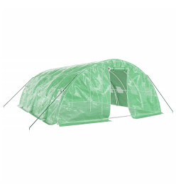 Serre avec cadre en acier vert 30 m² 6x5x2,3 m