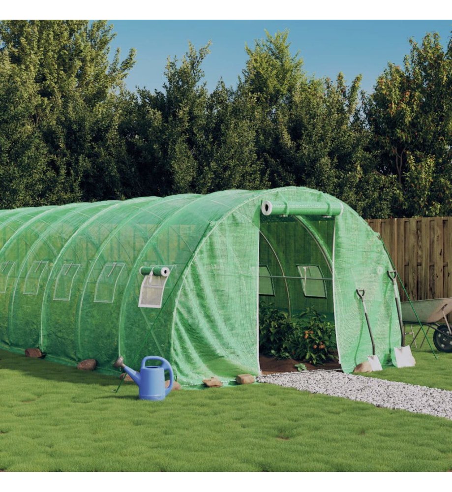 Serre avec cadre en acier vert 54 m² 18x3x2 m