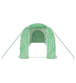 Serre avec cadre en acier vert 16 m² 8x2x2 m