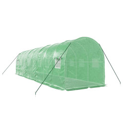 Serre avec cadre en acier vert 16 m² 8x2x2 m