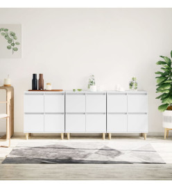 Buffets 3 pcs blanc 60x35x70 cm bois d'ingénierie