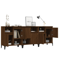 Buffets 3 pcs chêne marron 60x35x70 cm bois d'ingénierie