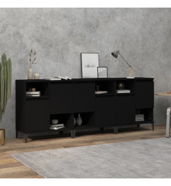 Buffets 3 pcs noir 60x35x70 cm bois d'ingénierie