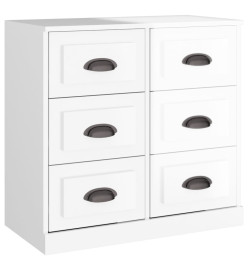 Buffets 2 pcs blanc brillant bois d'ingénierie