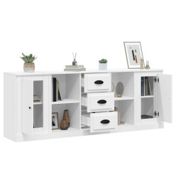 Buffets 3 pcs Blanc Bois d'ingénierie