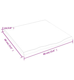 Dessus de bureau gris foncé 60x60x2 cm bois chêne traité