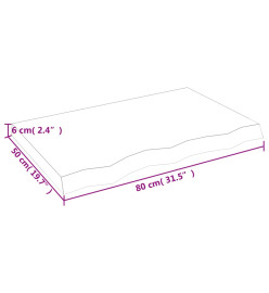 Comptoir de salle de bain marron clair 80x50x6 cm bois traité