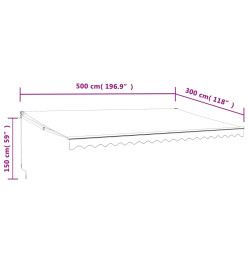 Auvent rétractable automatique crème 5x3 m