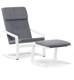 Chaise de relaxation avec repose-pied Gris foncé Tissu