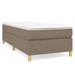 Lit à sommier tapissier avec matelas Taupe 90x200 cm Tissu