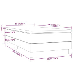 Lit à sommier tapissier avec matelas Taupe 90x200 cm Tissu