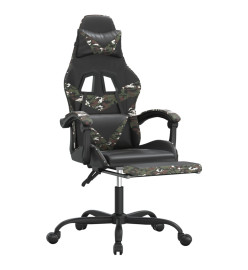 Chaise de jeu avec repose-pied Noir et camouflage Similicuir