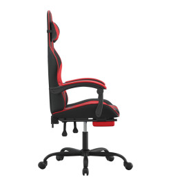 Chaise de jeu avec repose-pied Noir et rouge Similicuir