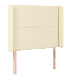 Sommier tapissier et matelas et LED Crème 100x200 cm Similicuir