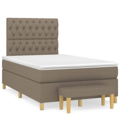 Lit à sommier tapissier avec matelas Taupe 120x200 cm Tissu