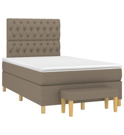 Lit à sommier tapissier avec matelas Taupe 120x200 cm Tissu