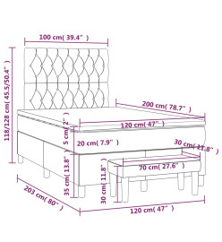 Lit à sommier tapissier avec matelas Taupe 120x200 cm Tissu