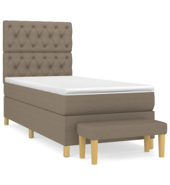 Lit à sommier tapissier avec matelas Taupe 80x200 cm Tissu