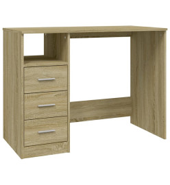 Bureau avec tiroirs Chêne sonoma 102x50x76 cm Bois d'ingénierie