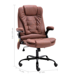 Chaise de bureau de massage marron clair similicuir daim