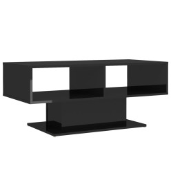 Table basse Noir brillant 103,5x50x44,5 cm Aggloméré