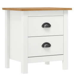 Tables de chevet Hill 2 pcs Blanc 46x35x49,5 cm Bois pin solide