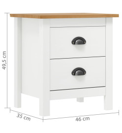 Tables de chevet Hill 2 pcs Blanc 46x35x49,5 cm Bois pin solide