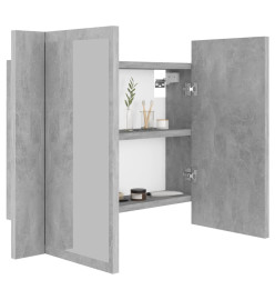 Armoire de salle de bain à miroir LED Gris béton Acrylique