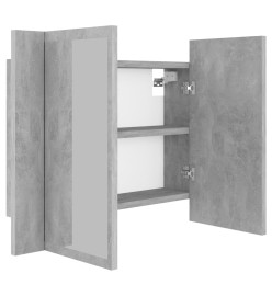 Armoire de salle de bain à miroir LED Gris béton Acrylique