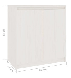 Armoire latérale blanc 60x36x65 cm bois de pin massif