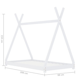 Cadre de lit d'enfant Blanc Bois de pin massif 90 x 200 cm