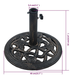 Socle de parasol Noir et bronze 9 kg 40 cm Fonte