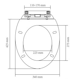 Abattant WC à fermeture en douceur Blanc Ovale