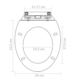 Abattant WC avec frein de chute 2 pcs Plastique Blanc