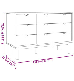 Commode OTTA Marron et gris 111x42x73,5 cm Bois de pin massif