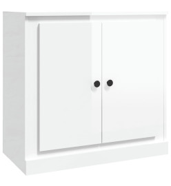 Buffet blanc brillant 70x35,5x67,5 cm bois d'ingénierie