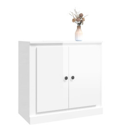 Buffet blanc brillant 70x35,5x67,5 cm bois d'ingénierie