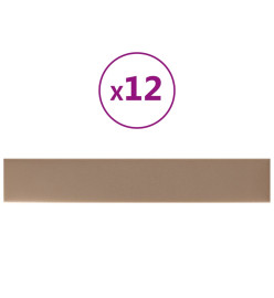 Panneaux muraux 12 pcs Cappuccino 90x15 cm Similicuir 1,62 m²