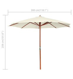 Parasol 300x258 cm Blanc sable