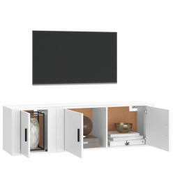 Ensemble de meubles TV 2 pcs Blanc Bois d'ingénierie