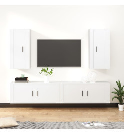 Ensemble de meubles TV 4 pcs Blanc Bois d'ingénierie