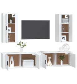 Ensemble de meubles TV 4 pcs Blanc Bois d'ingénierie